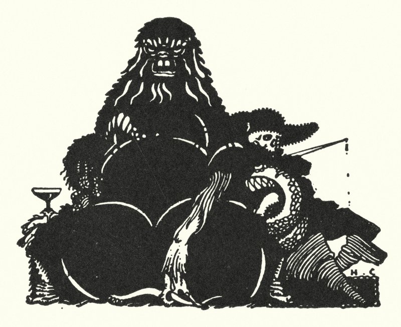 Edgar Allan Poe: Den svarta katten (litografi) av Harry Clarke