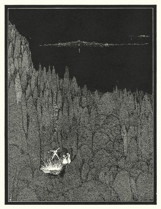Edgar Allan Poe: Guldbaggen (litografi) av Harry Clarke