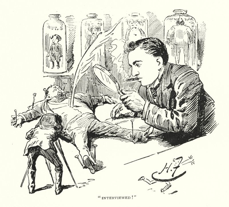 "Intervjuad!" (litho) av Harry Furniss