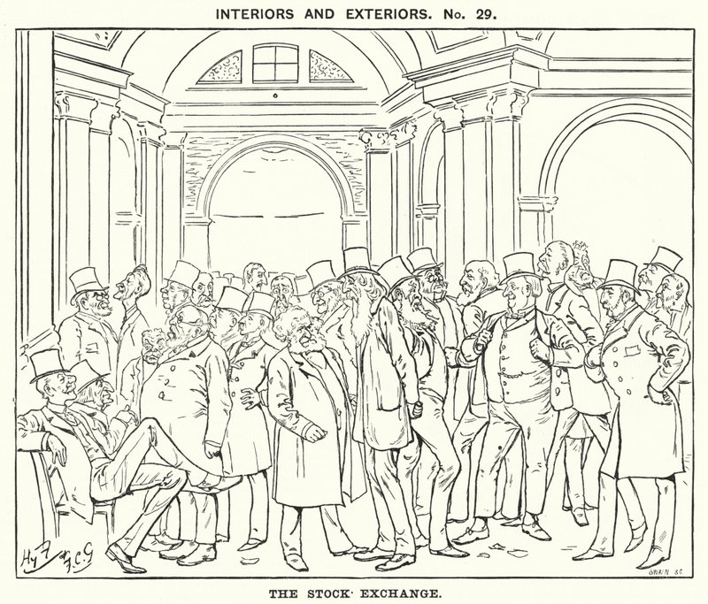 Punch tecknad: The Stock Exchange (gravyr) av Harry Furniss