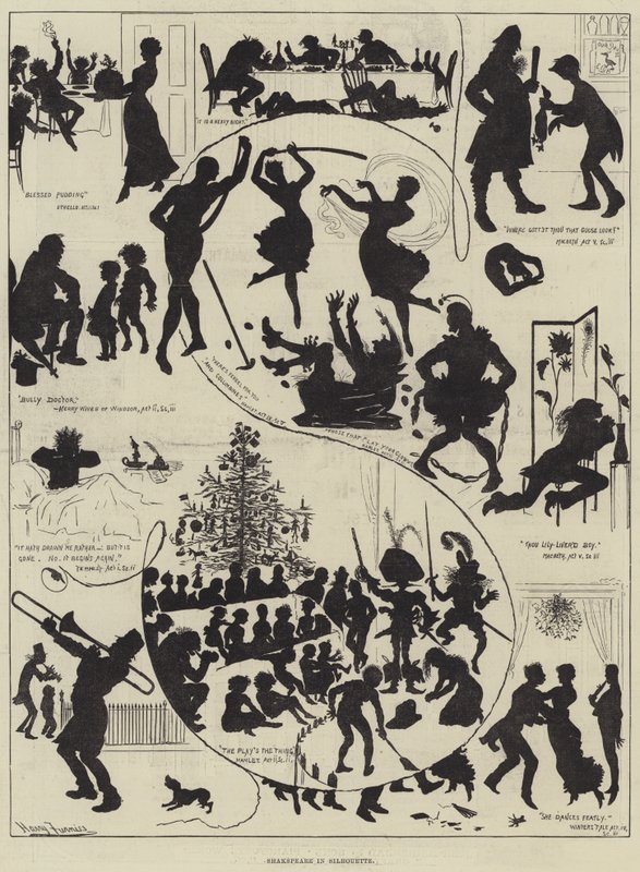 Shakespeare i siluett av Harry Furniss