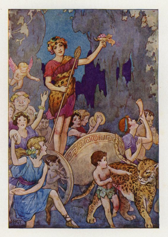 Bacchus (färglitografi) av Harry George Theaker