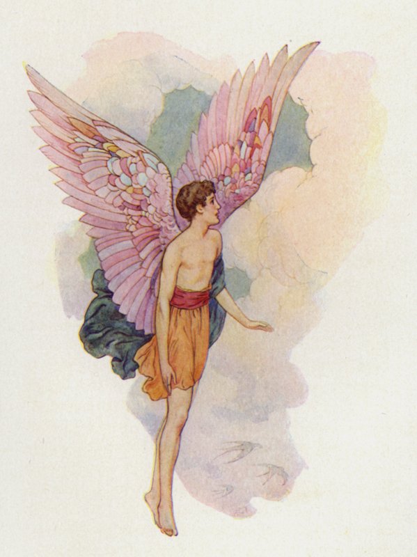 Ikaros (färglitografi) av Harry George Theaker