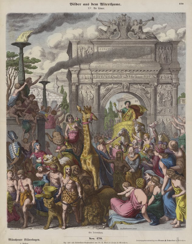 En romersk triumf (färgad gravyr) av Heinrich Leutemann
