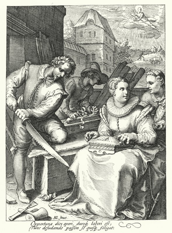 Middag (gravyr) av Hendrik (after) Goltzius