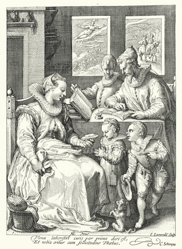 Morgon (gravyr) av Hendrik (after) Goltzius