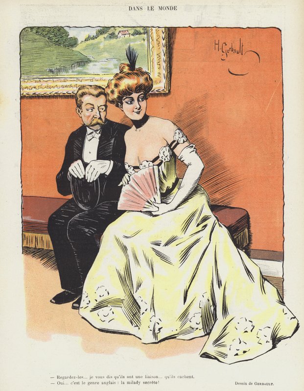 Illustration för Le Rire (färg litho) av Henri Gerbault