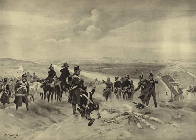 Slaget vid St Cloud, 1814 (gravyr) av Henri Louis Dupray