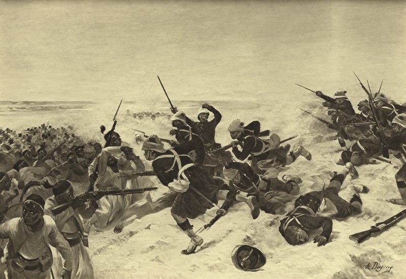 Slaget vid Tel el-Kebir, 1882 (gravyr) av Henri Louis Dupray