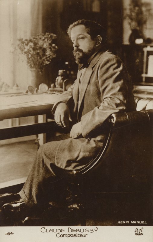 Claude Debussy, fransk kompositör (1862-1918) (s/v foto) av Henri Manuel