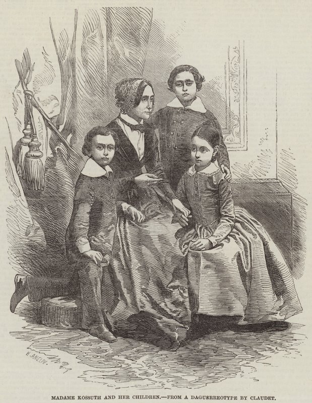 Madame Kossuth och hennes barn av Henry Anelay