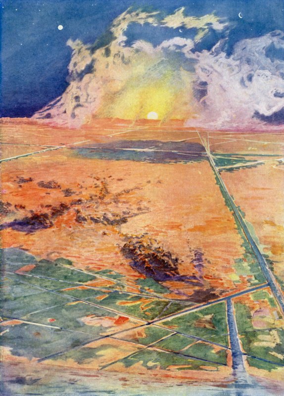 Ett idealiskt landskap på Mars enligt professor Lowell av Henry Charles Seppings Wright
