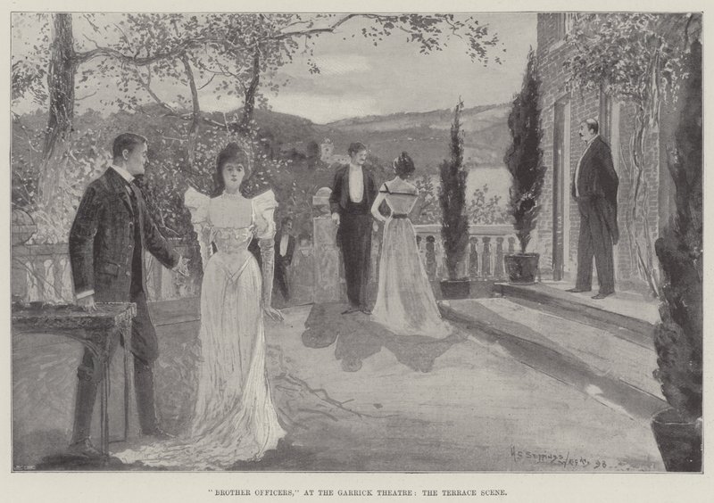 Brother Officers, på Garrick Theatre, Terrace Scene av Henry Charles Seppings Wright