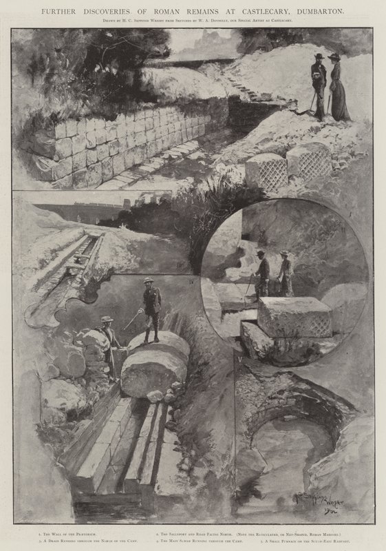 Ytterligare upptäckter av romerska lämningar i Castlecary, Dumbarton av Henry Charles Seppings Wright