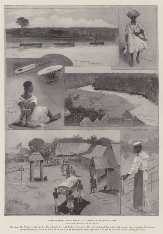 Scener i Sierra Leone, med kapten Carletons kolumn till Falaba av Henry Charles Seppings Wright