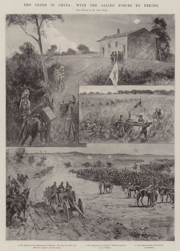 Krisen i Kina, med de allierade styrkorna till Peking av Henry Charles Seppings Wright