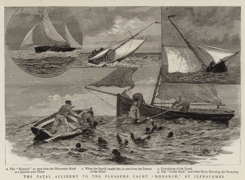 Dödsolyckan med fritidsbåten Monarch i Ilfracombe av Henry Charles Seppings Wright