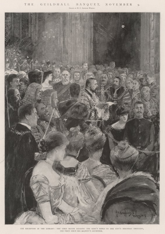 The Guildhall Bankett, 9 november av Henry Charles Seppings Wright