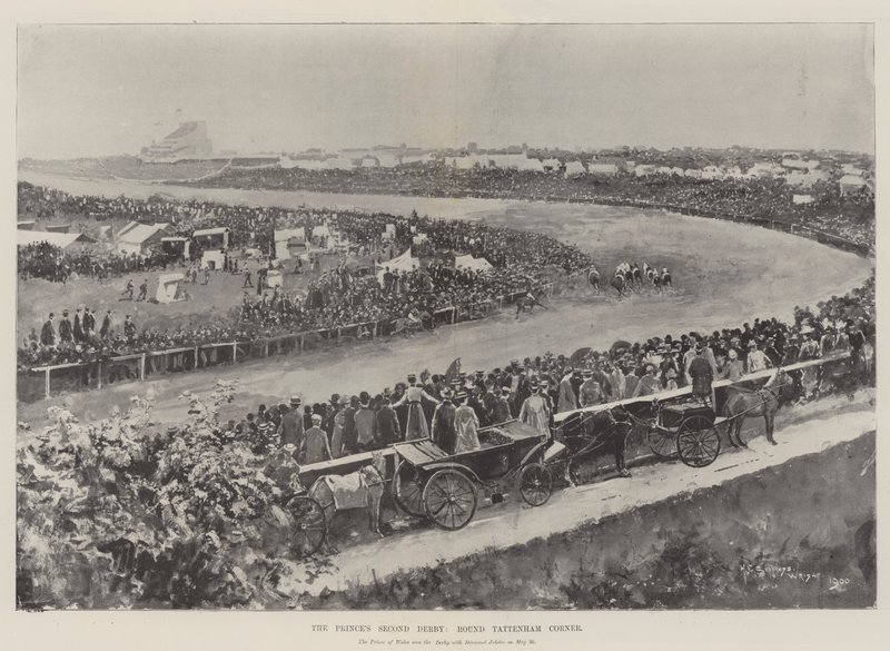 Prinsens andra derby, runt Tattenham Corner av Henry Charles Seppings Wright