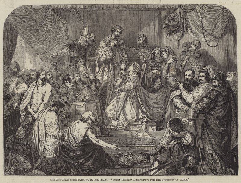 Drottning Philippa går i förbön för borgarna i Calais av Henry Courtney Selous