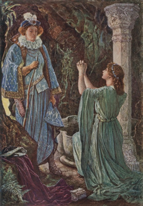 Den olyckliga grevinnan föll på knä. av Henry Justice Ford