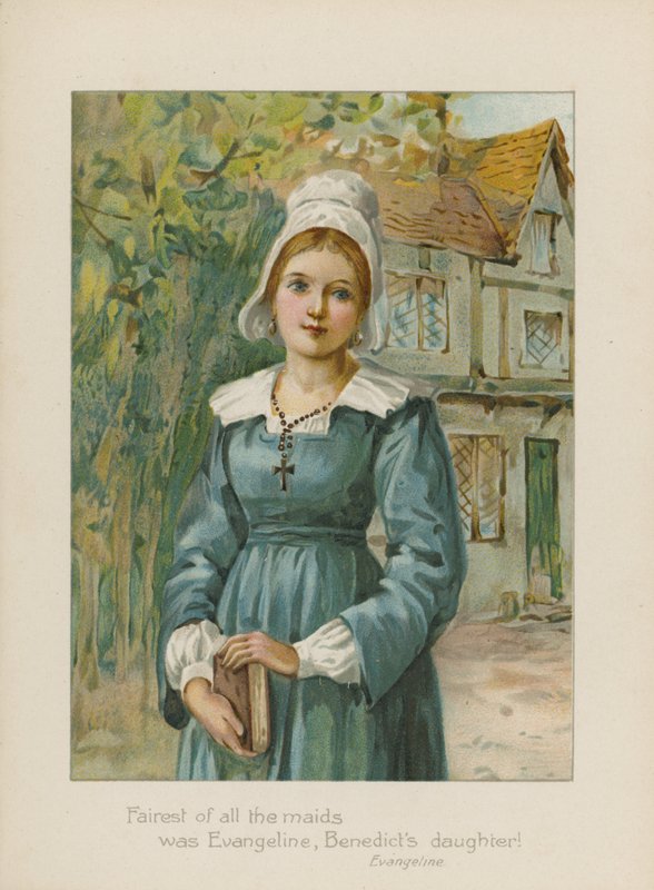 Skönast av alla pigor var Evangeline, Benedikts dotter (chromolitho) av Henry Marriott Paget