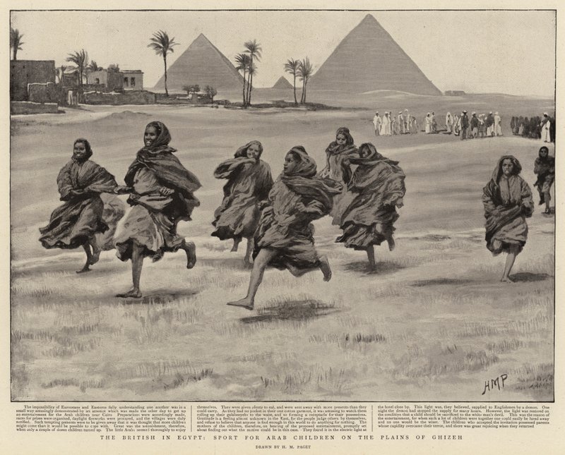 Britterna i Egypten, Sport for Arab Children on the Plains of Ghizen av Henry Marriott Paget