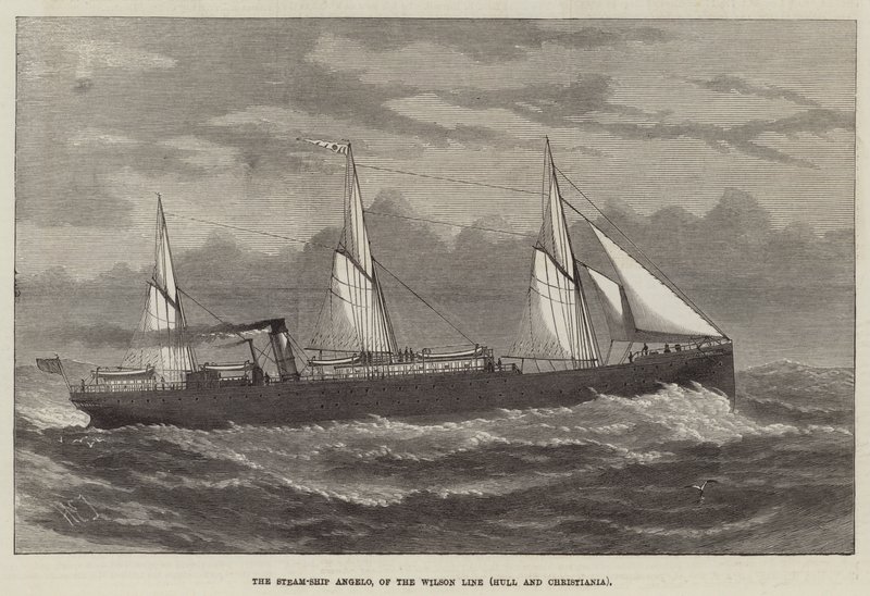 Ångfartyget Angelo, från Wilson Line (Hull och Christiania) av Henry Spernon Tozer