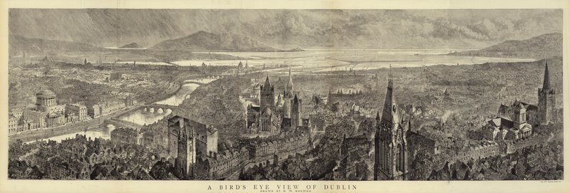 En fågelperspektiv på Dublin av Henry William Brewer