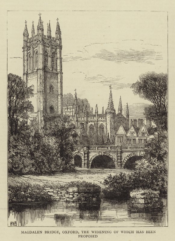 Magdalen Bridge, Oxford, vars breddning har föreslagits av Henry William Brewer