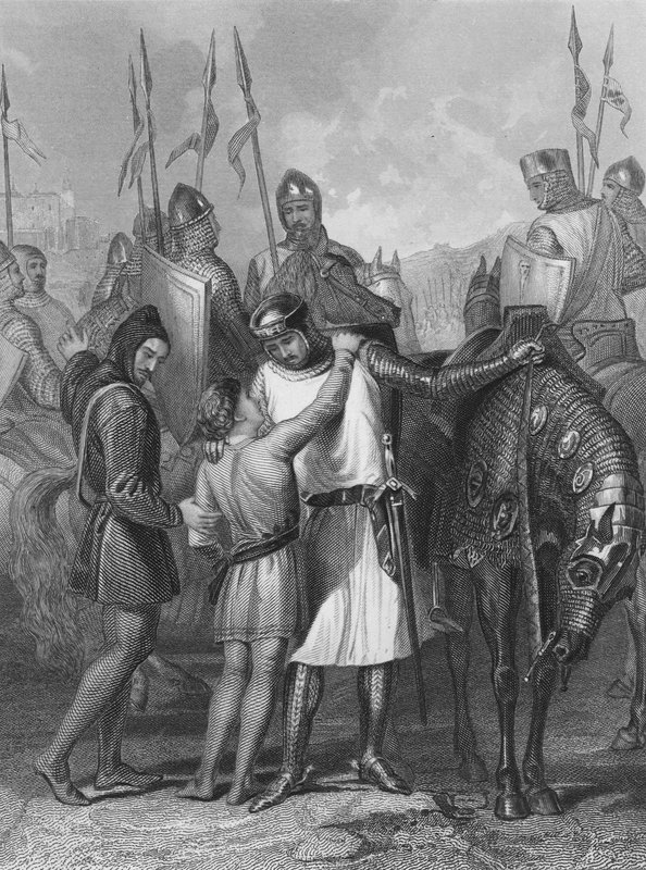 Richard de Clare, 2:e jarl av Pembroke, tar avsked med sin bror av Henry after Warren