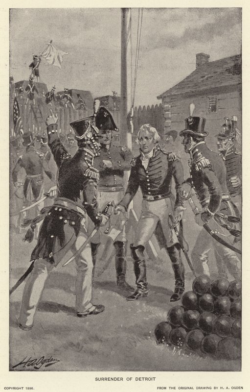 Surrender of Detroit (litho) av Henry Alexander (after) Ogden