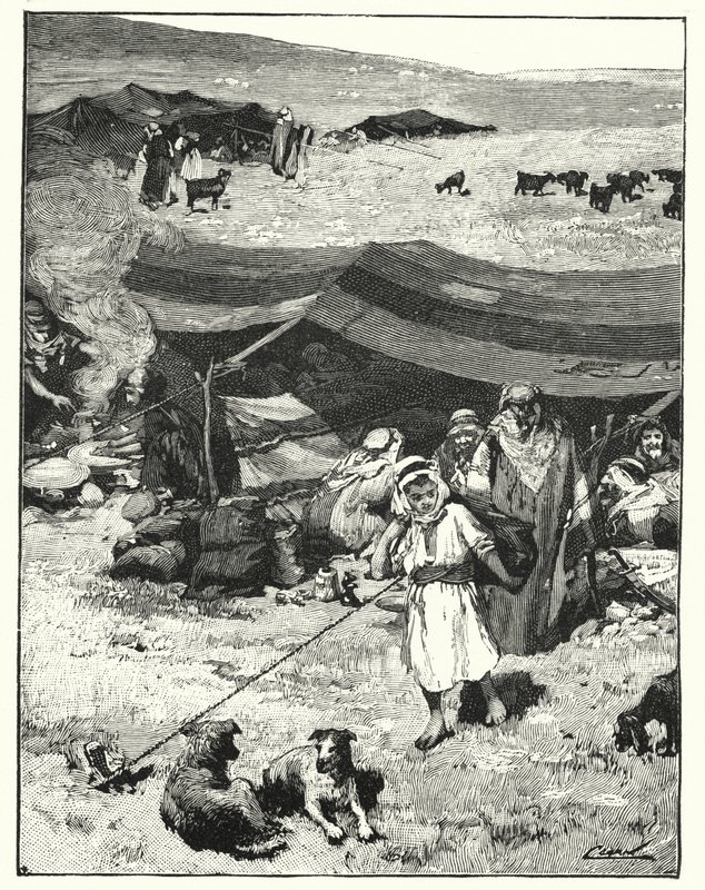 Ett beduinläger (litho) av Henry Andrew Harper