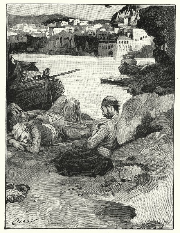 En siesta mitt på dagen i Jaffa (litho) av Henry Andrew Harper