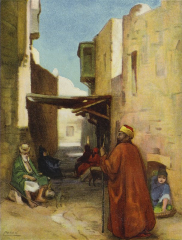 En gata i Jerusalem (färg litho) av Henry Andrew Harper