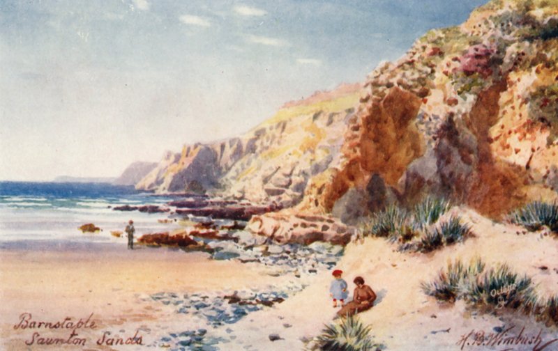 Saunton Sands, Barnstaple (färglitografi) av Henry B. (after) Wimbush