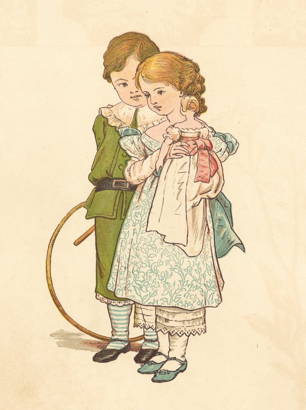 Uppvakta människor (färg litho) av Henry Hetherington Emmerson