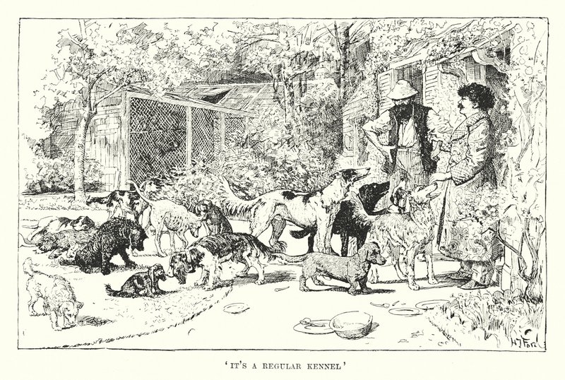 "Det är en vanlig kennel" (gravyr) av Henry Justice Ford