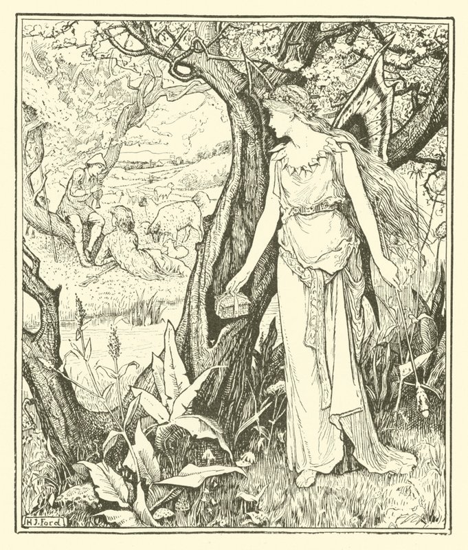 Sylvain och Jocosa (gravyr) av Henry Justice Ford