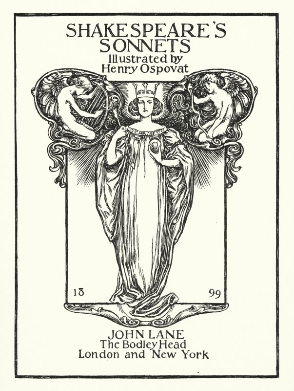 Shakespeares sonetter, titelsida (litho) av Henry Ospovat
