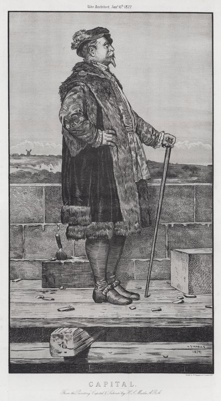 Kapital (gravyr) av Henry Stacey (after) Marks