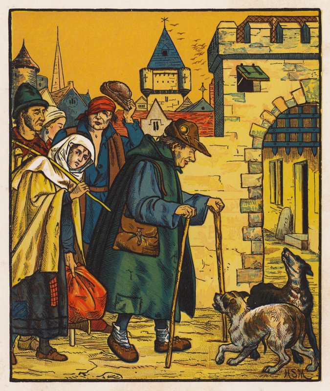 The Jolly Beggars (färglitografi) av Henry Stacy (after) Marks
