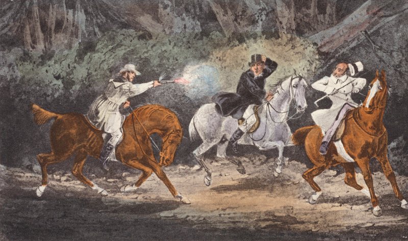 "Stand and deliver" (litografi) av Henry Thomas (after) Alken