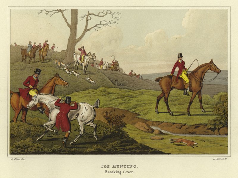 Rävjakt (chromolitho) av Henry Thomas Alken