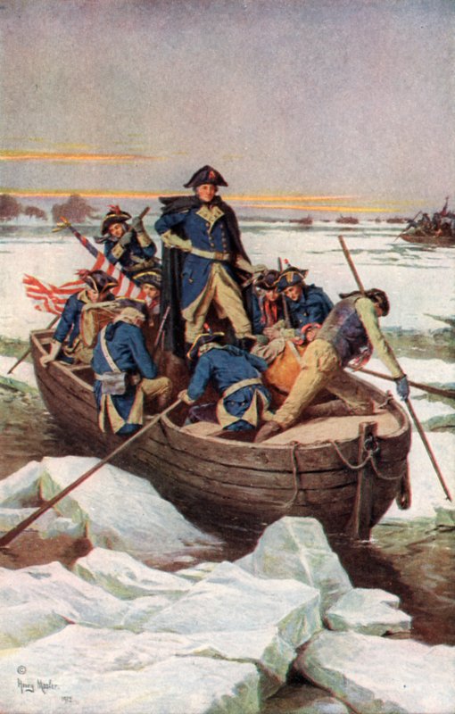 George Washington korsar Delaware av Henry after Mosler