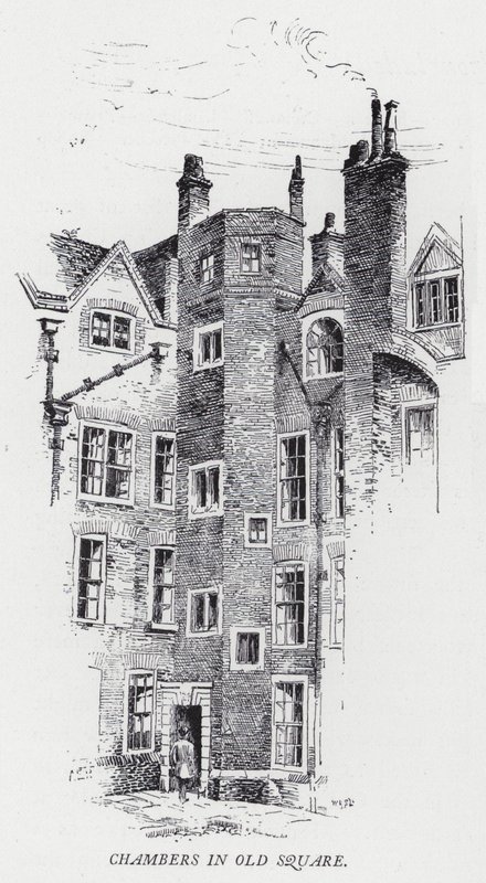 Chambers in Old Square (gravyr) av Herbert (after) Railton