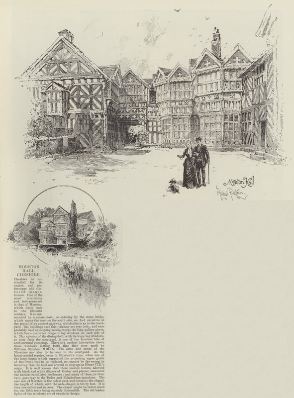 Moreton Hall i Cheshire av Herbert Railton