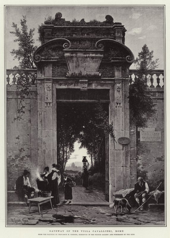 Villa Cavallieris port, Rom av Hermann David Salomon Corrodi