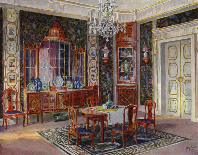 Matsal (litho i färg) av Hermann Gerson