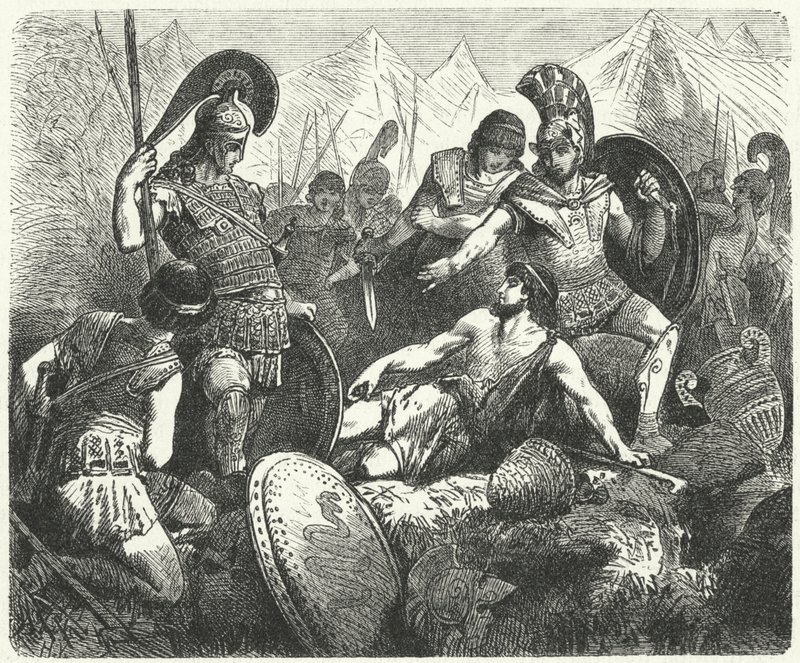 Offerdöd för Codrus, kung av Aten av Hermann Vogel